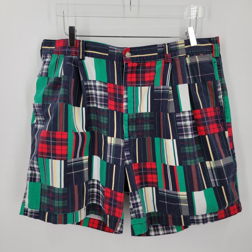 Gant Rough Weather Shorts Mens 40 Madras Plaid Pockets Chino Vintage